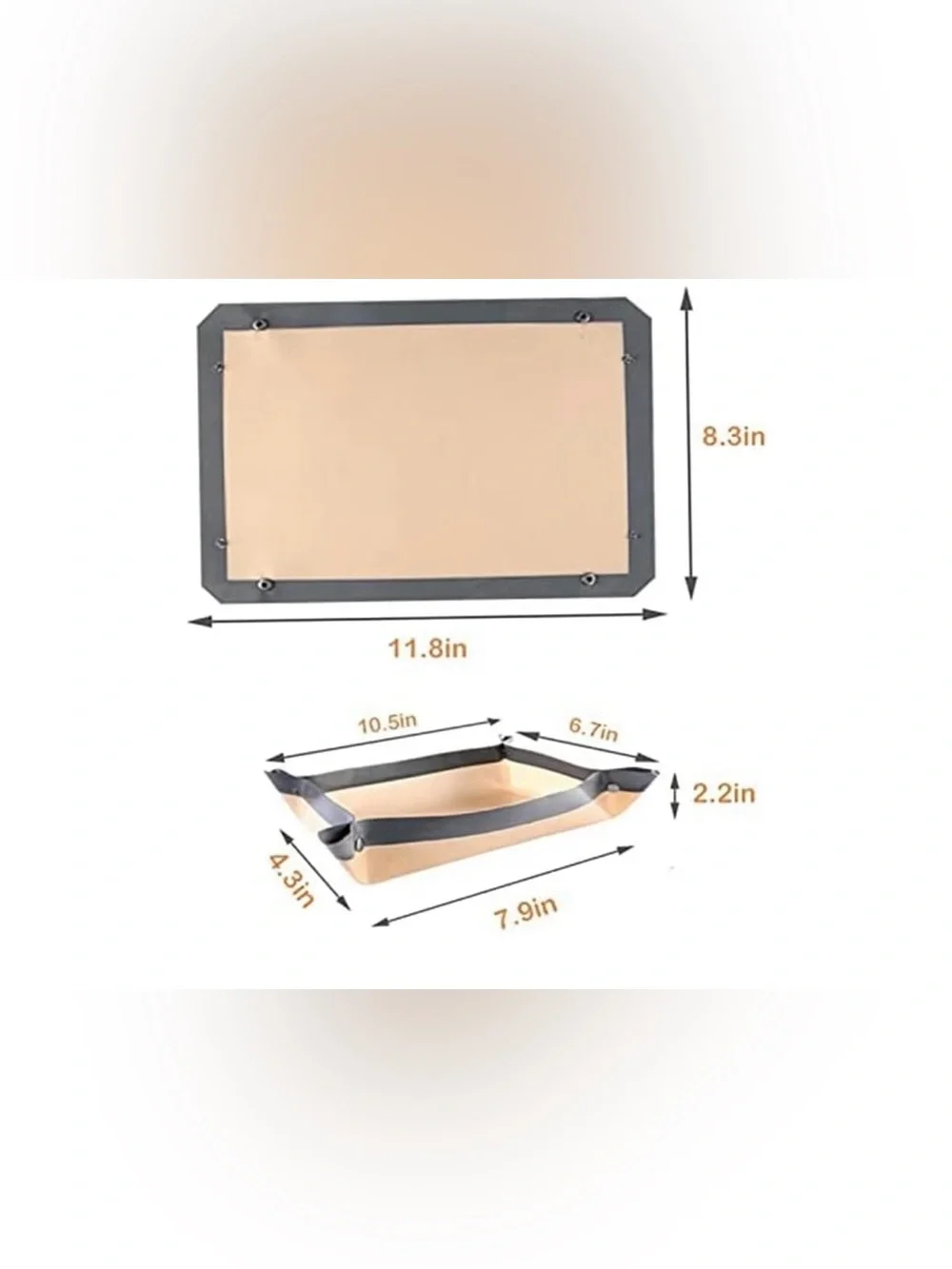 NWT 2PC Silicone Fiber Baking Mat with Buckle, No Leak & Non Stick